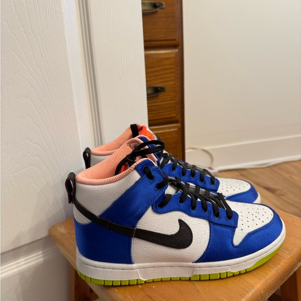 Nike Blue and White High-Top Sneakers